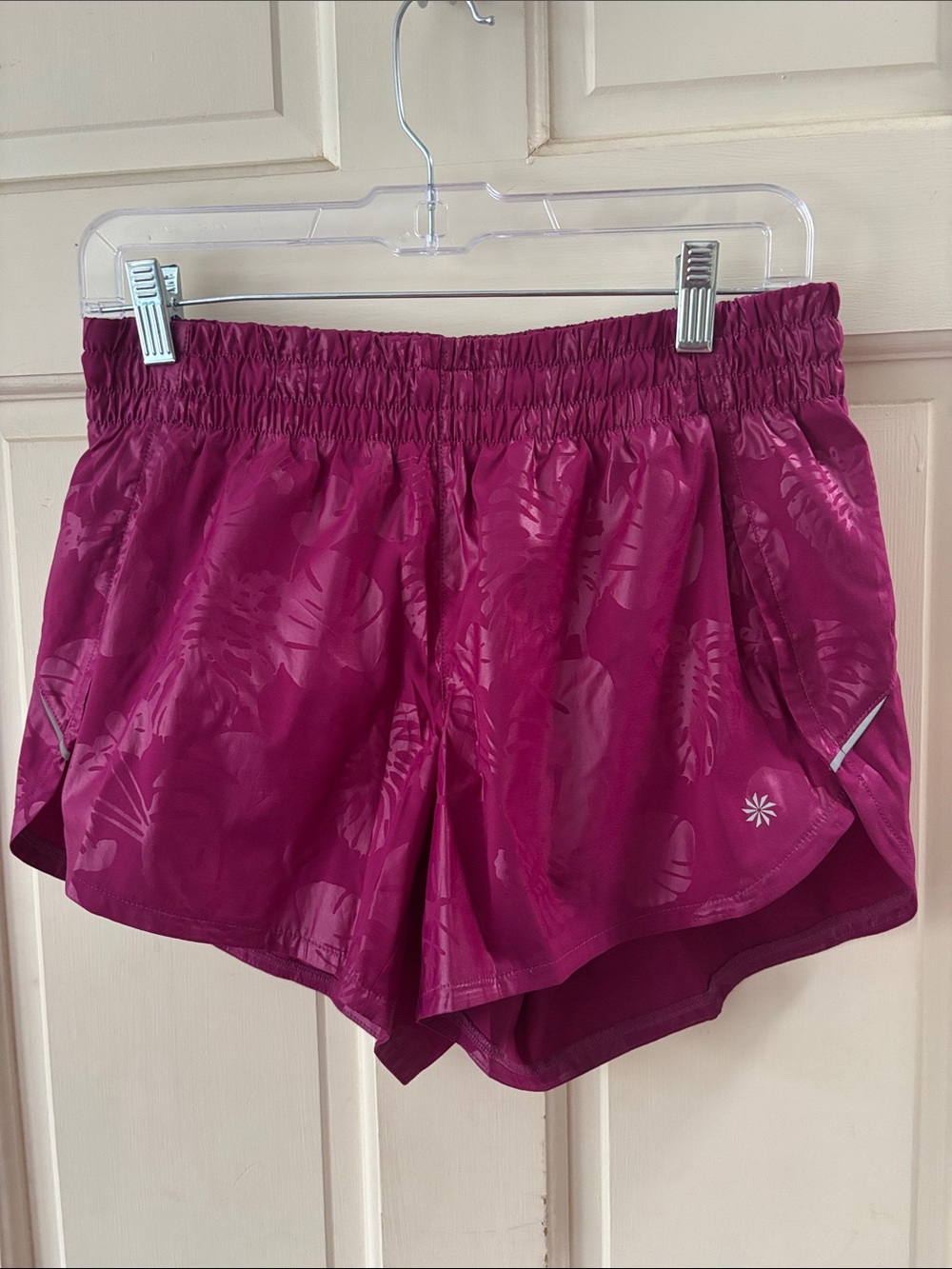 Athleta Magenta Tropical Print Athletic Shorts